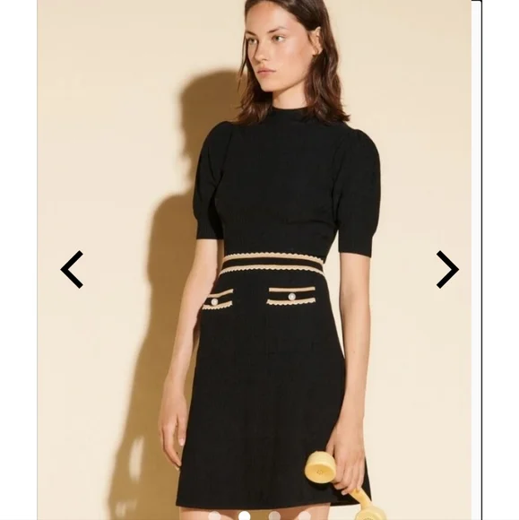 Sandro Black Knit Dress 2 /Medium / US 6 - Picture 1 of 14